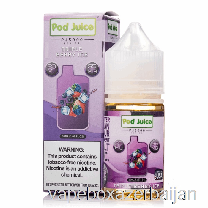 E-Juice Vape Triple Berry Ice - Pod Juice PJ5000 - 30mL 55mg